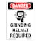 Signmission OSHA Danger Sign, Grinding Helmet Required, 10in X 7in Decal, 7" W, 10" H, Portrait OS-DS-D-710-V-1729 - alternate 1
